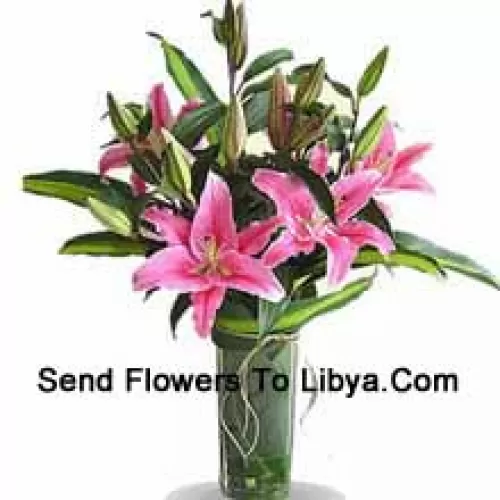 Pink Colored Lilies In A Vase