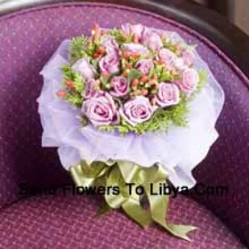 Bunch Of 12 Light Pink Roses