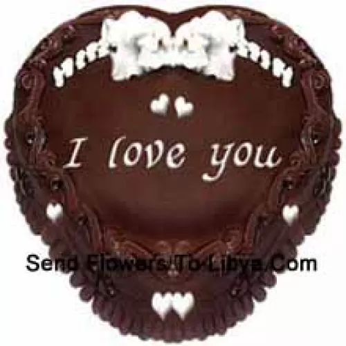 1 Kg (2.2 Lbs) Heart Shaped Chocolate Cake