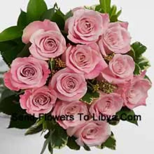 Bunch Of 12 Pink Roses